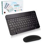 Ultra-Slim Bluetooth Keyboard & Mouse Combo – Rechargeable Wireless Set for Windows, Mac, Android, iOS, iPad, Tablet, Laptop & PC Devices