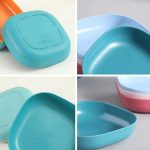 Square Plastic Dinner Plate Set with Storage Stand - Image 9